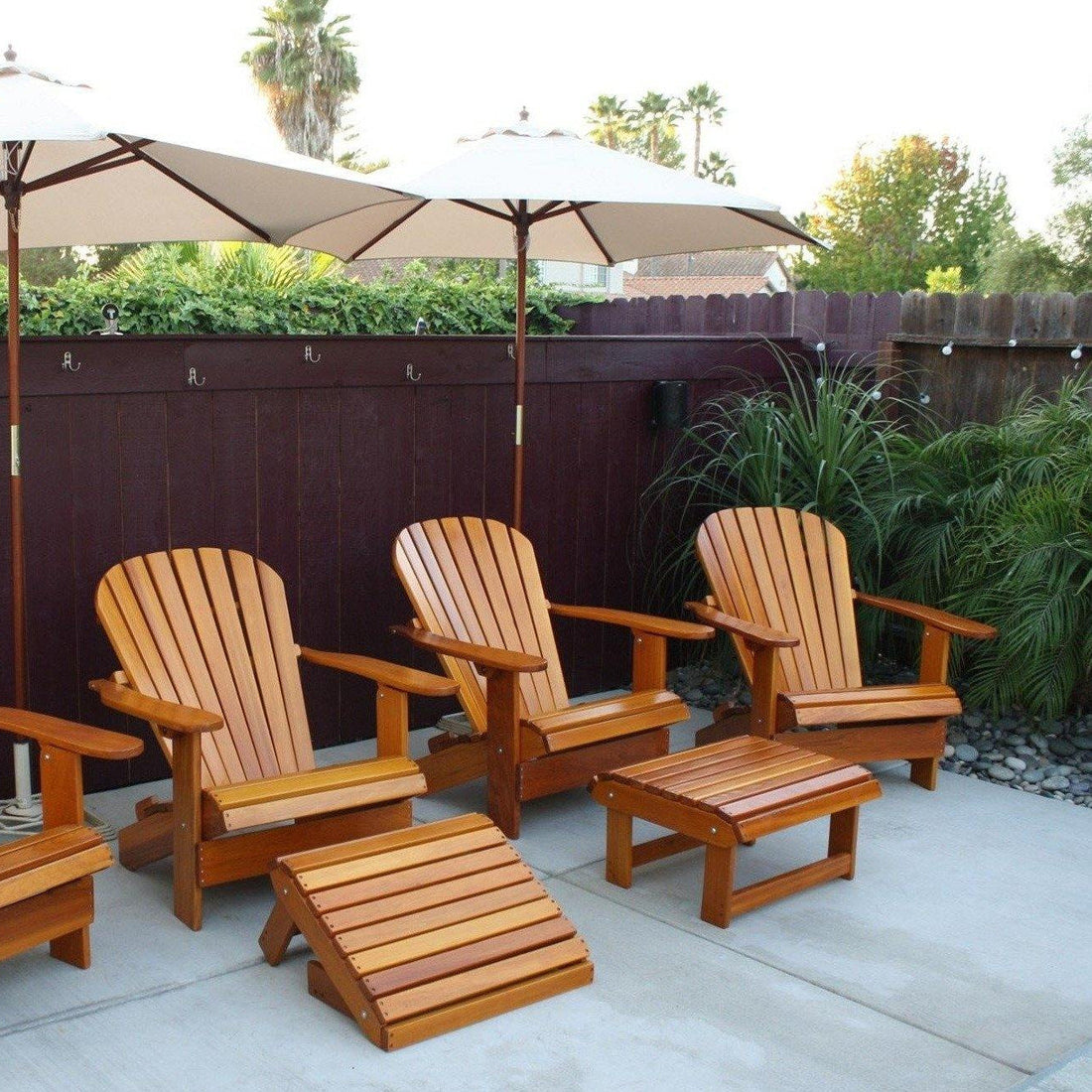 Treated Light Clear Cedar 2 Position Grand Adirondack Footrest Ottoman www.thebestasdirondackchair.com