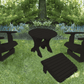 black adirondack chair patio set