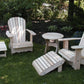 Unstained Clear Cedar Royal Complete Patio Set 2 Adirondack Royal Chairs, 2 Royal Adirondack Footstools Ottomans and 1 Adirondack 24" Round Table