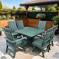 Poly-Luxe Modern Dining Set for 6 with Pedestal Table