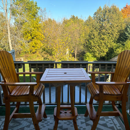 Wooden Bar Height Bistro Sets with 30" Pedestal Table