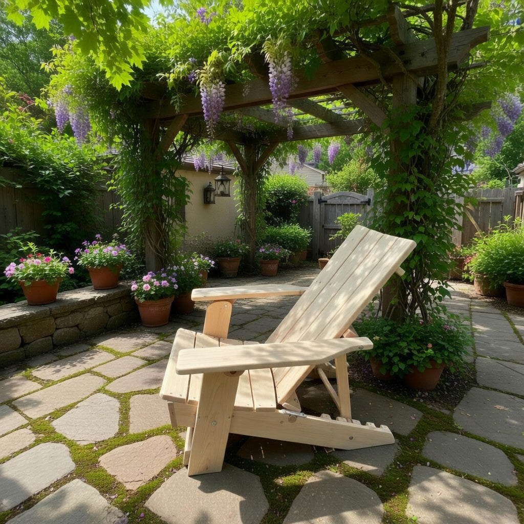 Chaise Adirondack inclinable royale moderne en bois