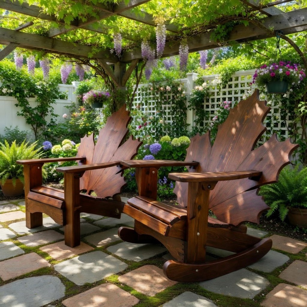 Rocking Maple Leaf Adirondack Chair