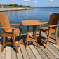 Poly-Luxe Bar Height Bistro Set for 2 with 30" Pedestal Table