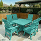 Poly-Luxe Modern Dining Set for 6 with Pedestal Table