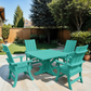 Poly-Luxe Modern Dining Set for 4 with Pedestal Table