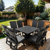 Poly-Luxe Modern Dining Set for 8 with Pedestal Table