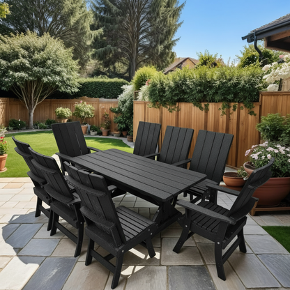 Poly-Luxe Modern Dining Set for 8 with 6' Table
