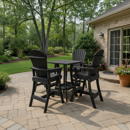 Poly-Luxe Bar Height Bistro Sets with 30" Pedestal Table