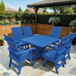 Poly-Luxe Modern Dining Set for 6 with Pedestal Table
