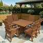Poly-Luxe Modern Dining Set for 6 with Pedestal Table