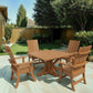 Poly-Luxe Modern Dining Set for 4 with Pedestal Table
