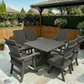 Poly-Luxe Modern Dining Set for 6 with Pedestal Table