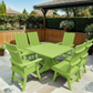 Poly-Luxe Modern Dining Set for 6 with Pedestal Table