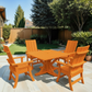 Poly-Luxe Modern Dining Set for 4 with Pedestal Table