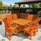 Poly-Luxe Modern Dining Set for 6 with Pedestal Table