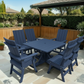 Poly-Luxe Modern Dining Set for 6 with Pedestal Table
