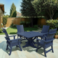 Poly-Luxe Modern Dining Set for 4 with Pedestal Table