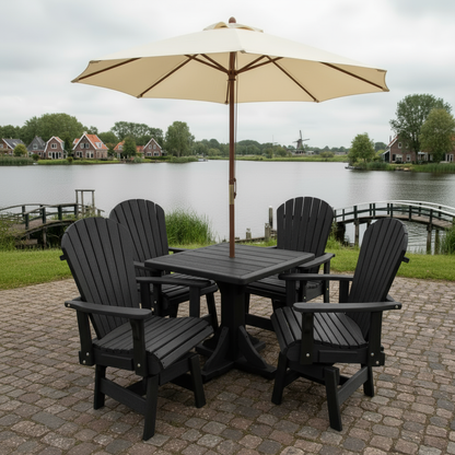 Poly-Luxe Dining Set for 4 with Pedestal Table