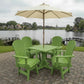 Poly-Luxe Dining Set for 4 with Pedestal Table