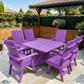 Poly-Luxe Modern Dining Set for 6 with Pedestal Table