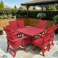 Poly-Luxe Modern Dining Set for 6 with Pedestal Table