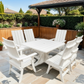 Poly-Luxe Modern Dining Set for 6 with Pedestal Table