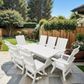 Poly-Luxe Modern Dining Set for 8 with 6' Table