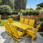 Poly-Luxe Modern Dining Set for 8 with 6' Table