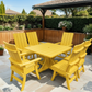 Poly-Luxe Modern Dining Set for 6 with Pedestal Table